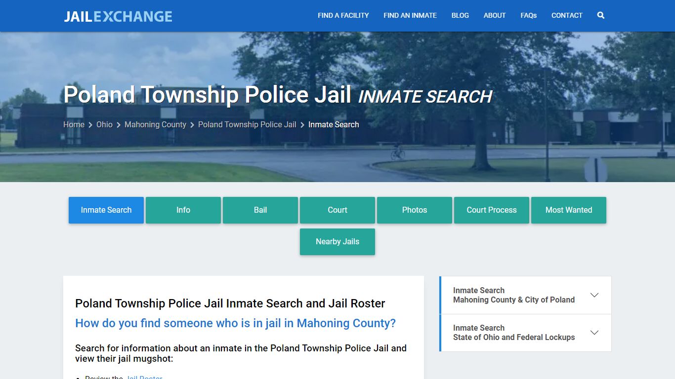 Poland Township Police Jail Inmate Search - Jail Exchange